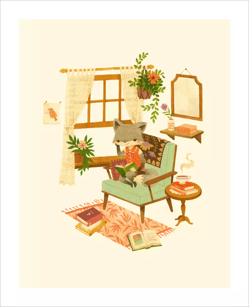 A Quiet Day Reading Is Perfect For One (print), Teagan White