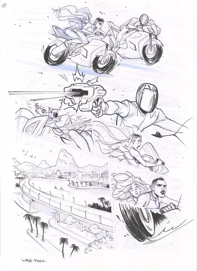 Motor Crush Original Comic Page #13 (UNFRAMED), Babs Tarr