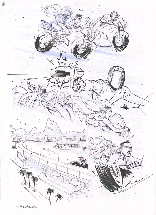 Motor Crush Original Comic Page #13 (UNFRAMED), Babs Tarr
