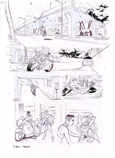 Motor Crush Original Comic Page #14 (UNFRAMED), Babs Tarr