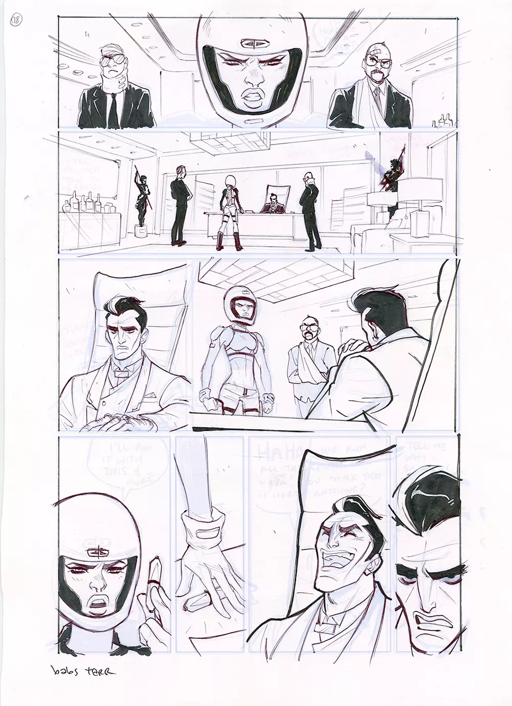 Motor Crush Original Comic Page #18 (UNFRAMED), Babs Tarr