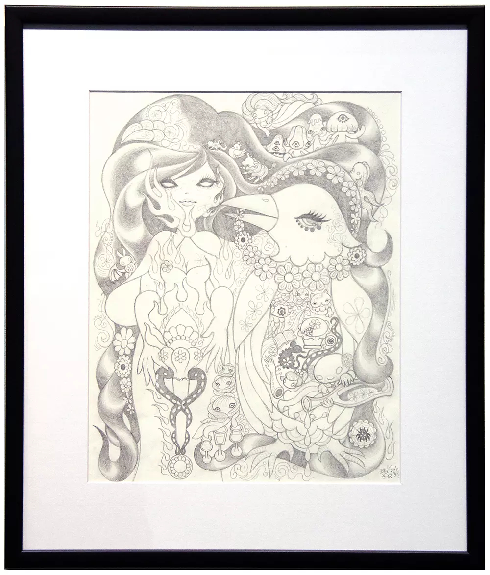 Ravina and Crow: Pencil Drawing, Junko Mizuno