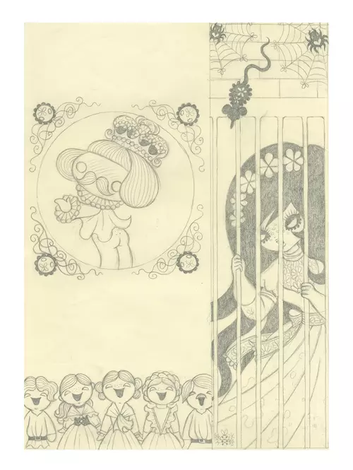 Ravina Page 38: Pencil Drawing (Unframed), Junko Mizuno