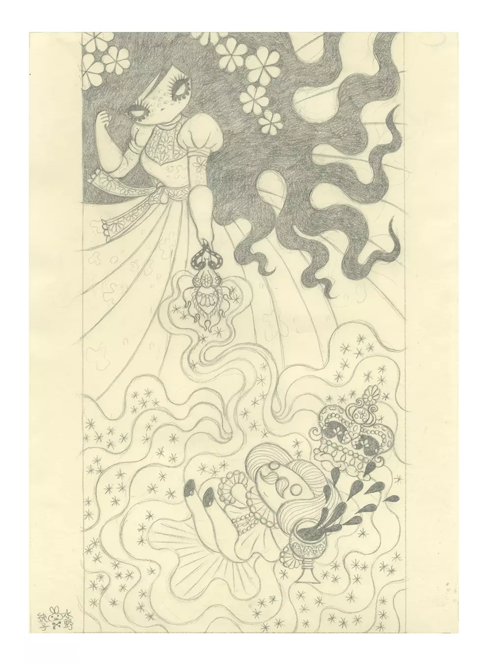 Ravina Page 37: Pencil Drawing (Unframed), Junko Mizuno