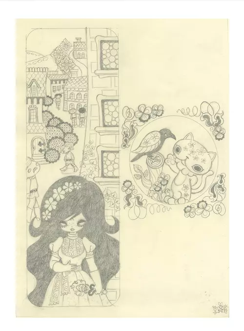 Ravina Page 30: Pencil Drawing (Unframed), Junko Mizuno