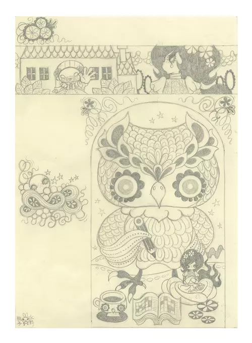 Ravina Page 27: Pencil Drawing (Unframed), Junko Mizuno