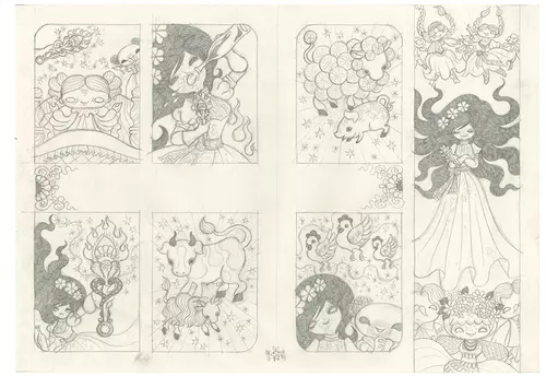 Ravina Page 23-24: Pencil Drawing (Unframed), Junko Mizuno
