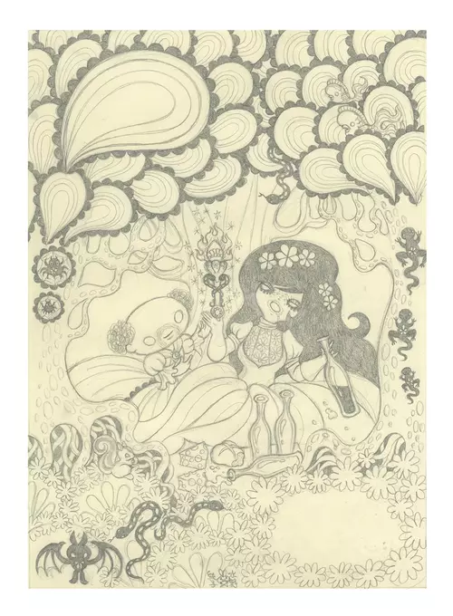 Ravina Page 18: Pencil Drawing (Unframed), Junko Mizuno