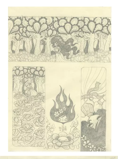 Ravina Page 15: Pencil Drawing (Unframed), Junko Mizuno