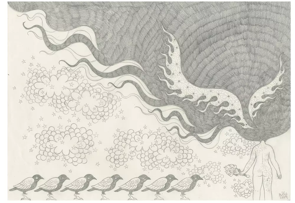 Ravina Page 05-06: Pencil Drawing (Unframed), Junko Mizuno