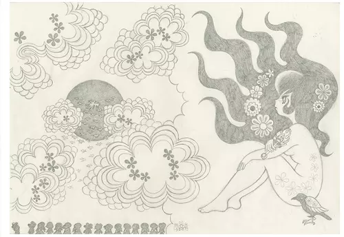 Ravina Page 45-46: Pencil Drawing (Unframed), Junko Mizuno