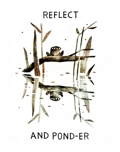 Ponder & Reflect Frog (with text), Jon Klassen