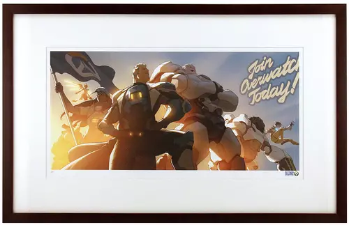 "Join Overwatch Today" by Arnold Tsang, Ben Zhang, & Stephane Belin Printer's Proof (FRAMED), Blizzard  Entertainment