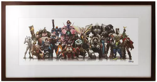 "Hero Lineup" by Arnold Tsang Printer's Proof (FRAMED), Blizzard  Entertainment
