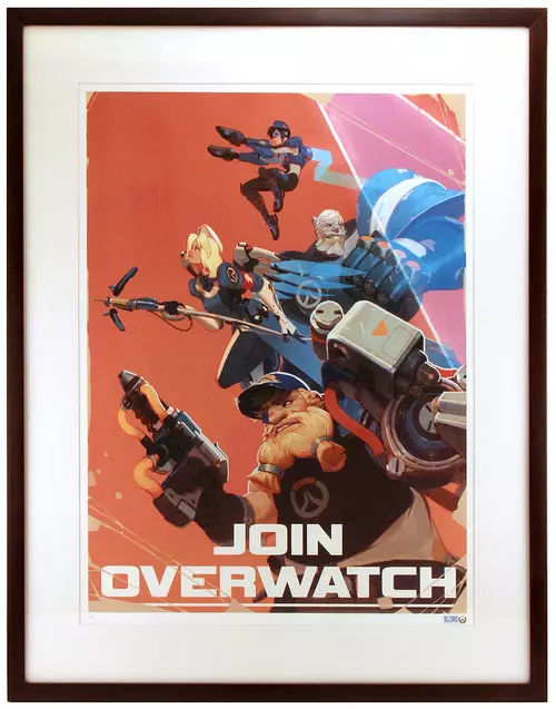 "Join Overwatch Recruitment Poster" by Vasili Zorin Printer's Proof (FRAMED), Blizzard  Entertainment