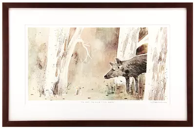 The Wolf, The Duck, & The Mouse Pg. 1-2 (framed), Jon Klassen