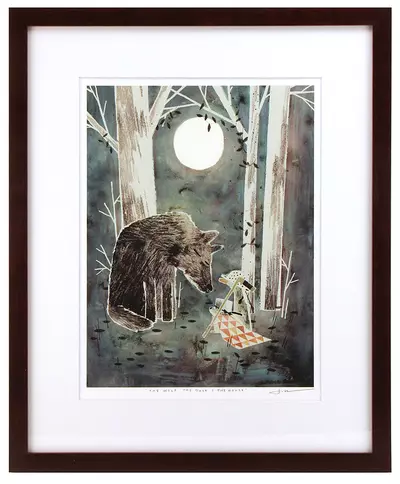 The Wolf, The Duck, & The Mouse Pg. 33 (framed), Jon Klassen
