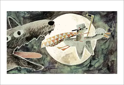 The Wolf, The Duck, & The Mouse - pg. 29-30 - Charge (PRINT), Jon Klassen