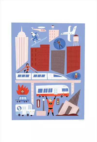 Incredibles 2: Busy City (print), Alexander Vidal