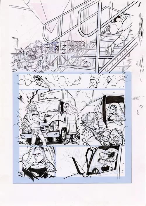 Motor Crush Vol. 2 Original Comic Page #8 (UNFRAMED), Babs Tarr