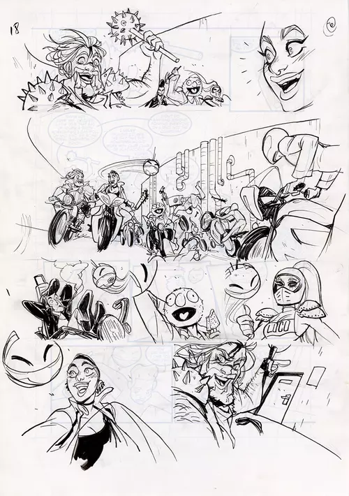 Motor Crush Vol. 2 Original Comic Page #18 (UNFRAMED) , Babs Tarr