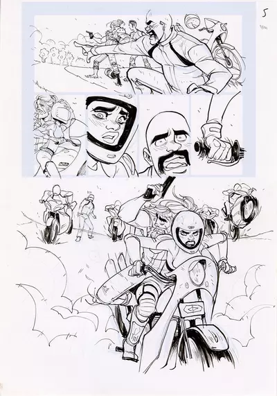 Motor Crush Vol. 2 Original Comic Page #5 (UNFRAMED), Babs Tarr