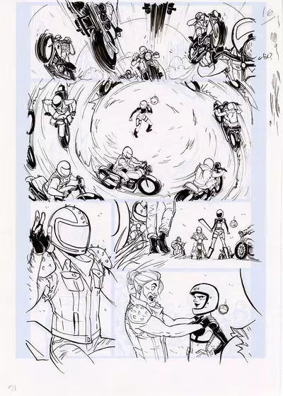 Motor Crush Vol. 2 Original Comic Page #16B (UNFRAMED) , Babs Tarr