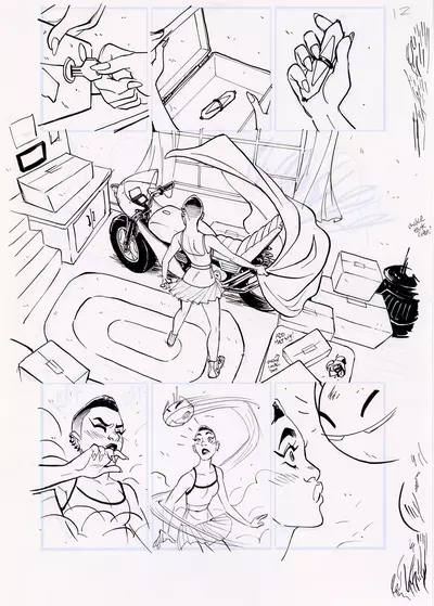 Motor Crush Vol. 2 Original Comic Page #12B (UNFRAMED) , Babs Tarr