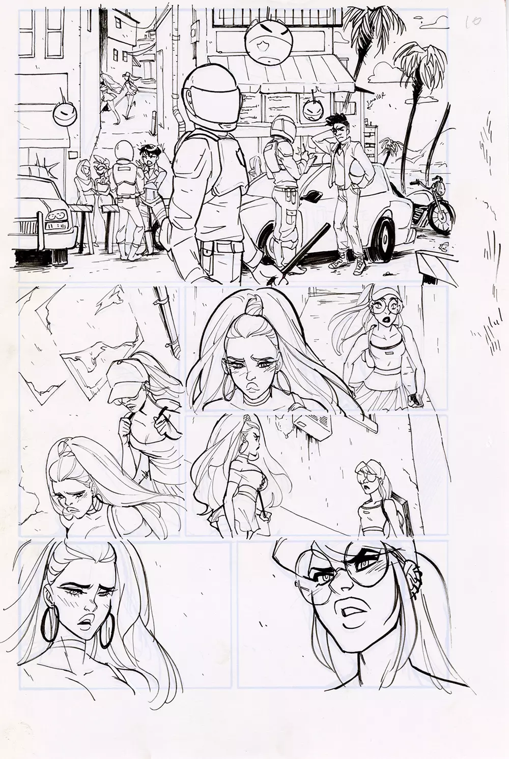 Motor Crush Vol. 2 Original Comic Page #10C (UNFRAMED) , Babs Tarr