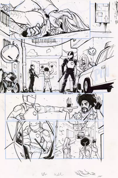 Motor Crush Vol. 2 Original Comic Page #1B (UNFRAMED) , Babs Tarr