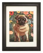 Pug and Flowers