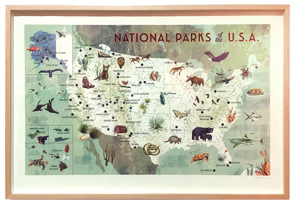 National Parks of the USA Framed & Signed, Chris Turnham