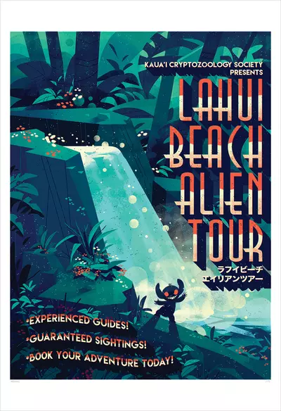 Lahui Beach Alien Tours (print), Jessica Mao