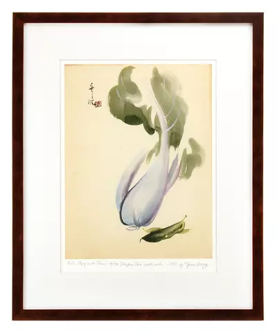 Bok Choy with Peas (FRAMED), Tyrus Wong