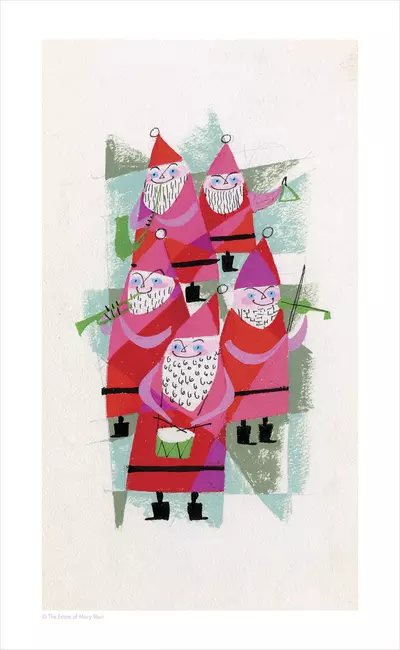 Santa Quintet  (print), Mary Blair