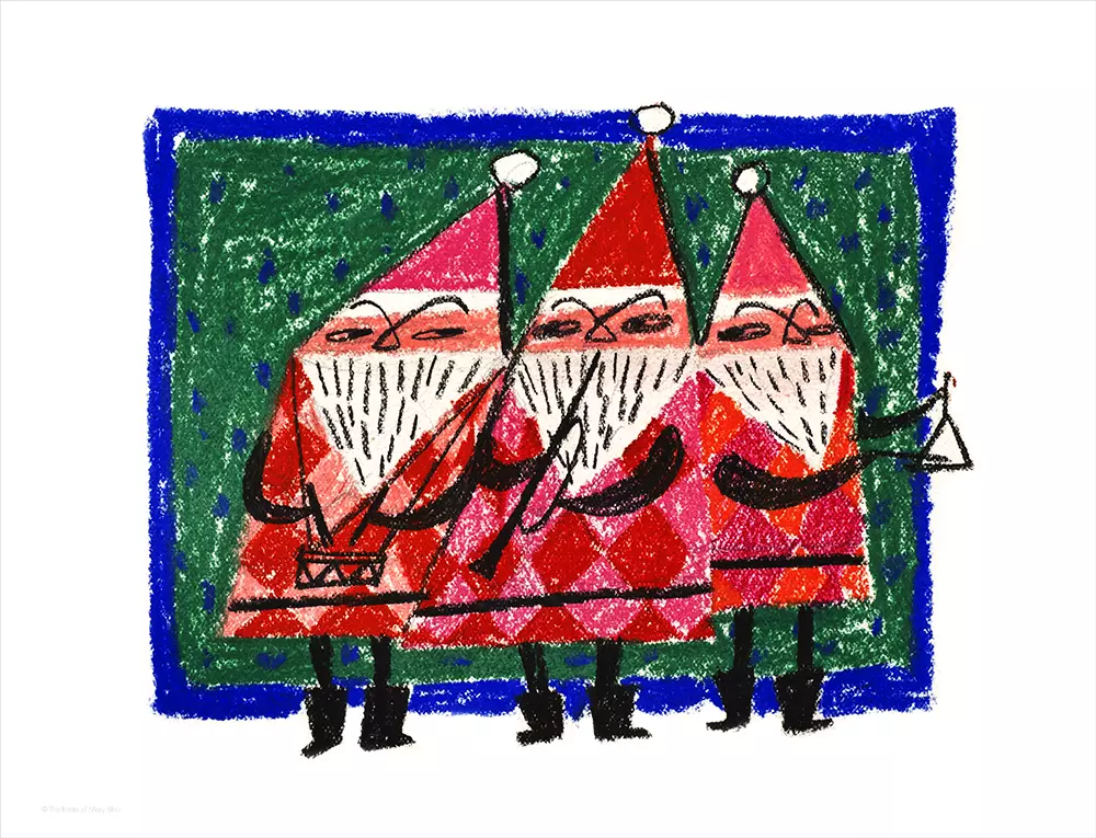 Three Santas (print), Mary Blair