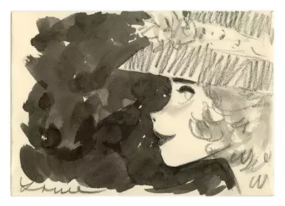 Woman with Grey Hat, Louie del Carmen