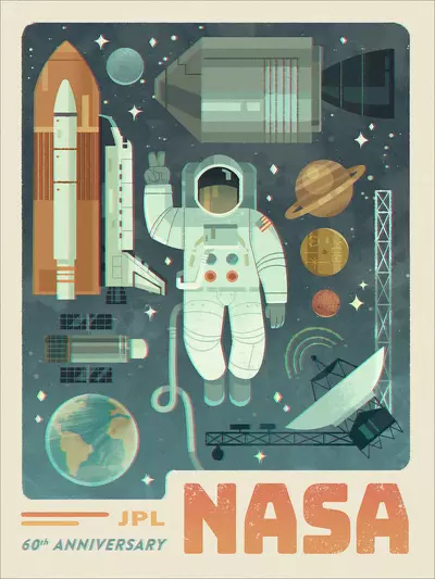 60 Years of Space Exploration (print), Vincent Chen