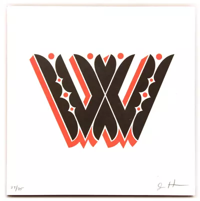 Alphabet Letterpress Print "W" (Editions of 75), Jessica Hische