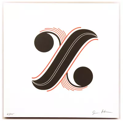 Alphabet Letterpress Print "X" (Editions of 75), Jessica Hische