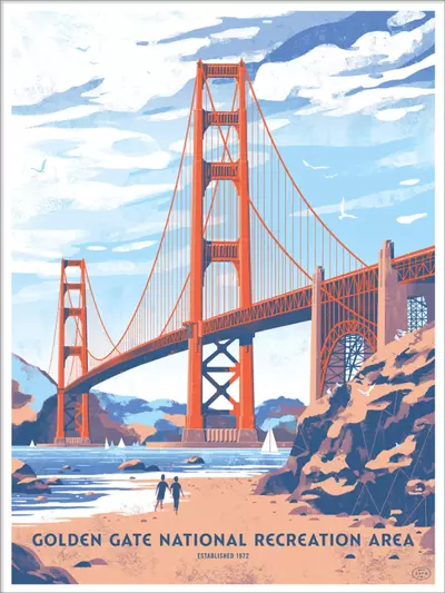 Golden Gate National Park (The Fifty-Nine Parks Print Series), Chris Turnham