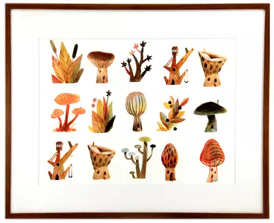 Mushrooms (FRAMED Print), Matt Forsythe