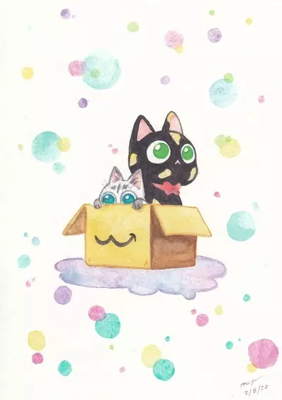 Kitties in a box, Alisa Ogura