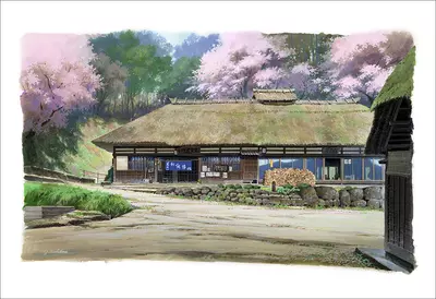 Ouchijuku Spring (print), Yoichi Nishikawa