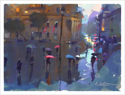 London Rain (print), Nathan Fowkes