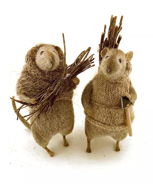 2 Mice, Carrying Firewood, Natasha Fadeeva