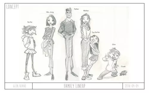Characters Lineup (Over the Moon concept art), Caroline Grenburg