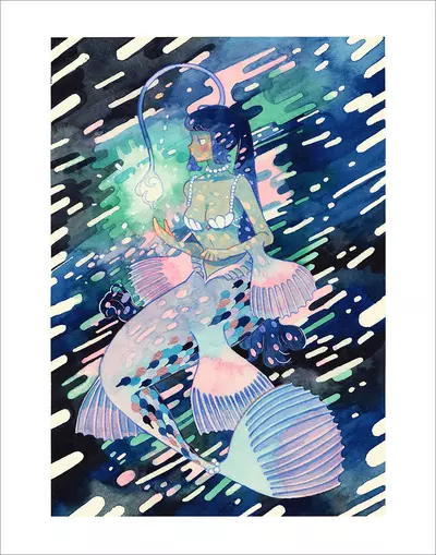 Deep Sea Mermaid (Print), Meyoco