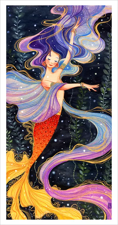 Goldfish Mermaid (Print), Alina Chau