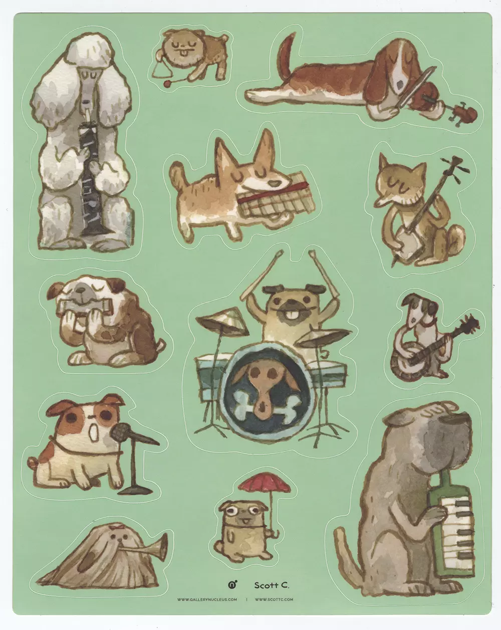 Dogs - Scott C. x Nucleus Sticker Sheet, scott c